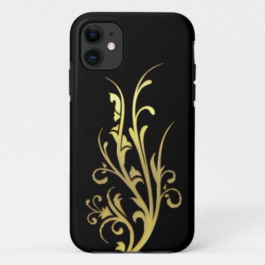 Coques Case-Mate iPhone Fleur d'or fausse de luxe abstrait (Dos)