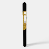 Coques Case-Mate iPhone fleur d'or graphique sur noir (Verso / Gauche)