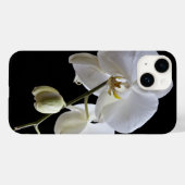 Coques Case-Mate iPhone Fleur d'orchidée blanche en noir (Verso (horizontal))