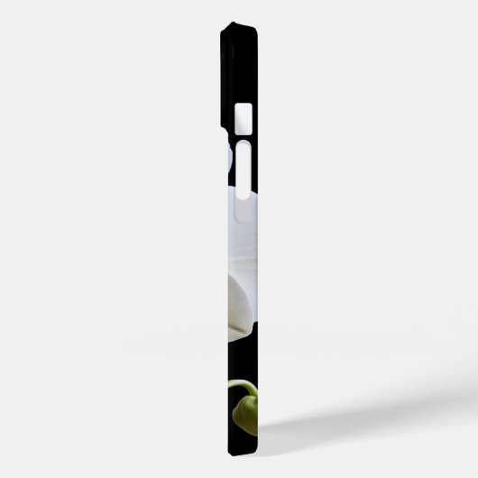 Coques Case-Mate iPhone Fleur d'orchidée blanche en noir (Verso / Gauche)