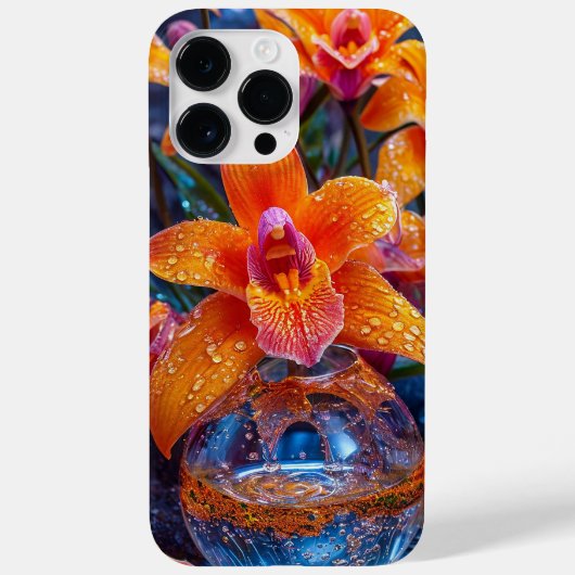Coques Case-Mate iPhone Fleur d'orchidée orange (Verso)