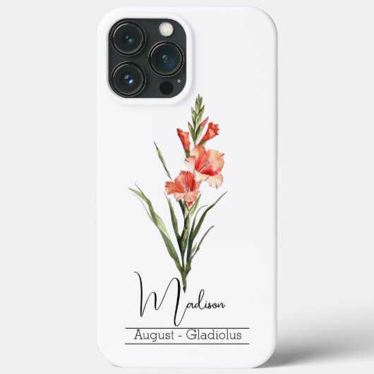 Coques Case-Mate iPhone Fleur du mois de naissance août Gladiolus (Verso)