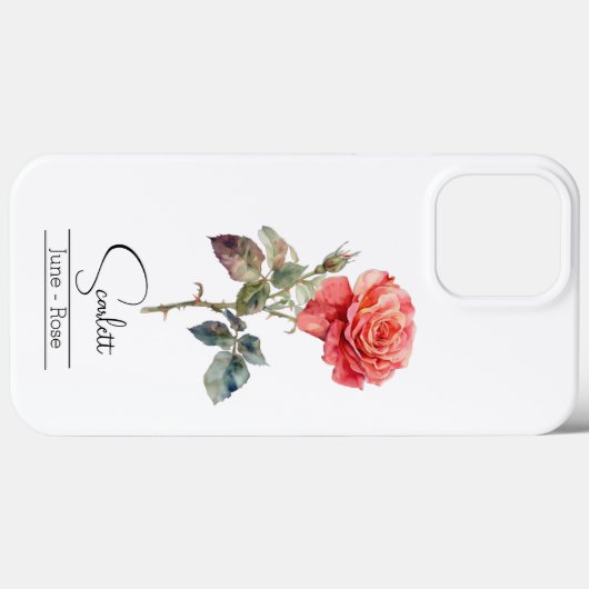Coques Case-Mate iPhone Fleur du mois de naissance Juin Rose (Verso (horizontal))