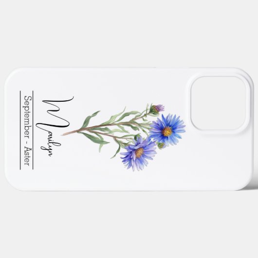 Coques Case-Mate iPhone Fleur du mois de naissance Septembre Aster (Verso (horizontal))