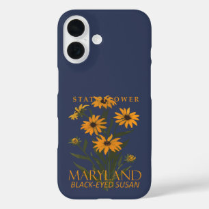 Coques iPhone 16 Fleur du territoire du Maryland La Susan aux yeux 