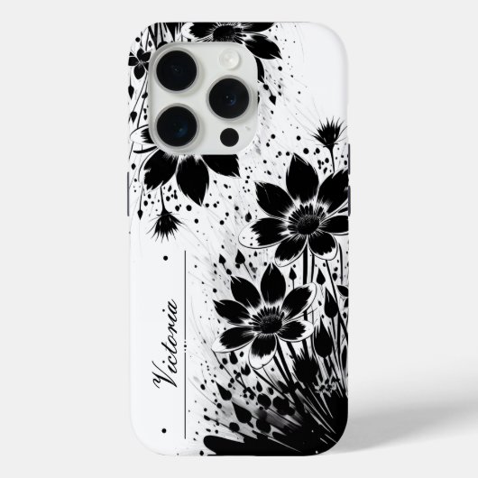 Coques Case-Mate iPhone Fleur éclatée d'encre (Verso)