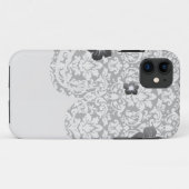 Coques Case-Mate iPhone fleur en damassé noir et blanc (Dos (Horizontal))