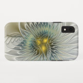 Coques Case-Mate iPhone Fleur Fantastique Argent Doré Art Fractal Abstrait (Dos (Horizontal))