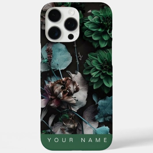 Coques Case-Mate iPhone Fleur foncée Vert foncé (Verso)