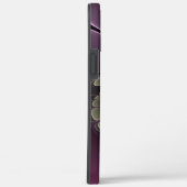 Coques Case-Mate iPhone Fleur fractale abstraite moderne gris pourpre kaki (Verso / Droite)