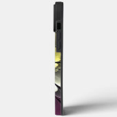 Coques Case-Mate iPhone Fleur fractale abstraite moderne gris pourpre kaki (Verso / Gauche)