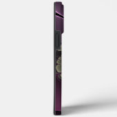 Coques Case-Mate iPhone Fleur fractale abstraite moderne gris pourpre kaki (Verso / Droite)