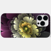 Coques Case-Mate iPhone Fleur fractale grise et pourpre moderne abstraite (Verso (horizontal))