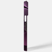 Coques Case-Mate iPhone Fleur fractale grise et pourpre moderne abstraite (Verso / Droite)