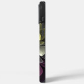 Coques Case-Mate iPhone Fleur fractale grise et pourpre moderne abstraite (Verso / Gauche)