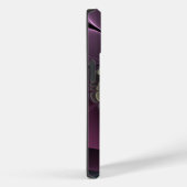 Coques Case-Mate iPhone Fleur fractale grise et pourpre moderne abstraite (Verso / Droite)
