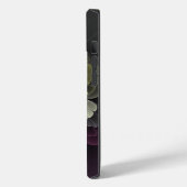 Coques Case-Mate iPhone Fleur fractale grise et pourpre moderne abstraite (Verso / Gauche)