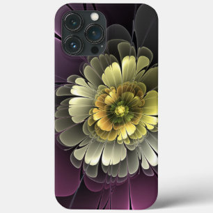 Case-Mate iPhone Case Fleur fractale grise et pourpre moderne abstraite