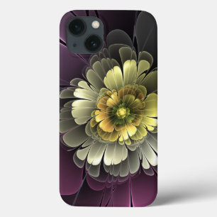 Case-Mate iPhone Case Fleur fractale grise et pourpre moderne abstraite