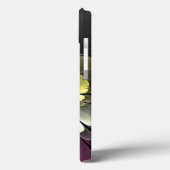 Coques Case-Mate iPhone Fleur fractale grise et pourpre moderne abstraite (Verso / Gauche)