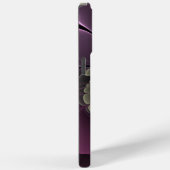 Coques Case-Mate iPhone Fleur fractale grise et pourpre moderne abstraite (Verso / Droite)