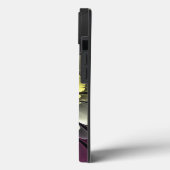 Coques Case-Mate iPhone Fleur fractale grise et pourpre moderne abstraite (Verso / Gauche)