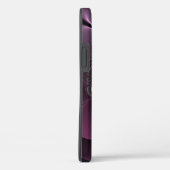 Coques Case-Mate iPhone Fleur fractale grise pourpre moderne abstraite (Verso / Droite)