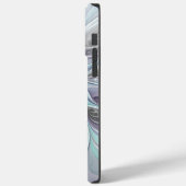 Coques Case-Mate iPhone Fleur fractale moderne abstraite avec du bleu (Verso / Gauche)