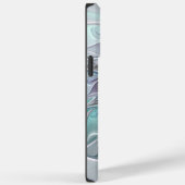 Coques Case-Mate iPhone Fleur fractale moderne abstraite avec du bleu (Verso / Droite)