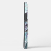 Coques Case-Mate iPhone Fleur fractale moderne abstraite avec du bleu (Verso / Droite)