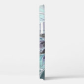 Coques Case-Mate iPhone Fleur fractale moderne abstraite avec du bleu (Verso / Droite)