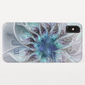 Coques Case-Mate iPhone Fleur fractale moderne abstraite avec monogramme b (Dos (Horizontal))