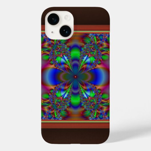 Coques Case-Mate iPhone Fleur fractale multicolore (Verso)