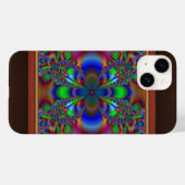 Coques Case-Mate iPhone Fleur fractale multicolore (Verso (horizontal))