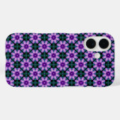 Coques Case-Mate iPhone Fleur géométrique en violet (Verso (horizontal))
