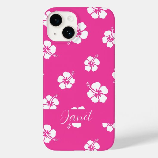 Coques Case-Mate iPhone Fleur Hibiscus Tropical d'été rose (Verso)