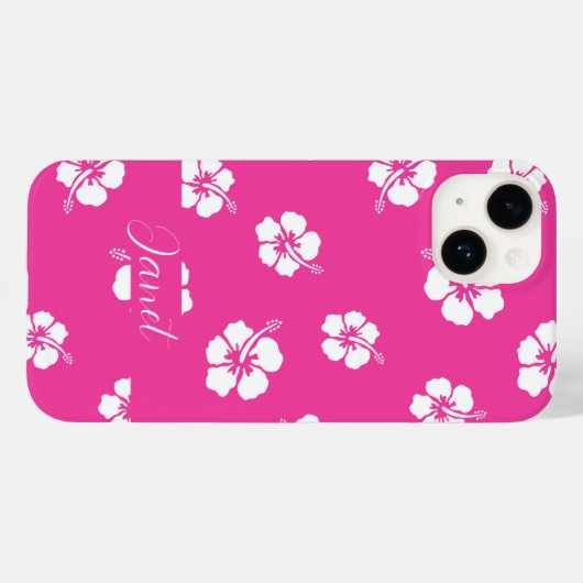 Coques Case-Mate iPhone Fleur Hibiscus Tropical d'été rose (Verso (horizontal))