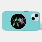 Coques Case-Mate iPhone Fleur Iridescente, Cercle Noir, Nom (Verso (horizontal))
