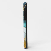 Coques Case-Mate iPhone Fleur Japonaise Sarcelle Or (Dos/Gauche)