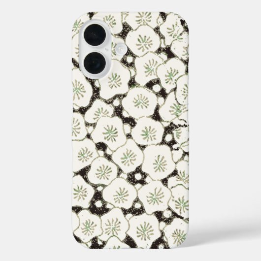 Coques Case-Mate iPhone Fleur japonaise vintage 1902 : Fleur noire et blan (Verso)