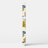 Coques Case-Mate iPhone Fleur jaune et feuille bleue design sans soudure (Verso / Droite)