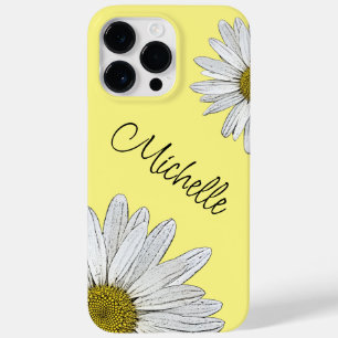 Coque Pour Pour iPhone 14 Pro Max Fleur Jaune Fleur marron Personnalisé