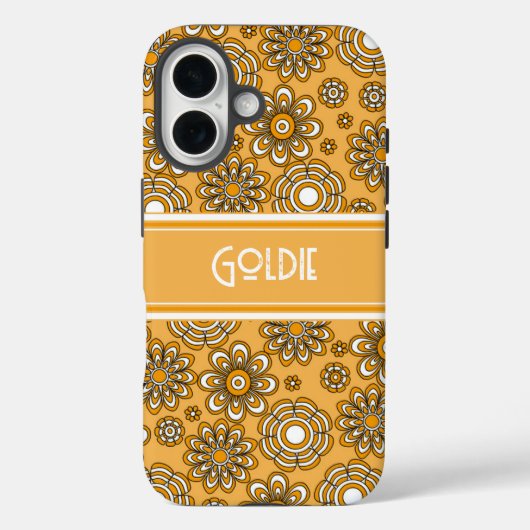 Coques Case-Mate iPhone Fleur jaune moutarde Rétro 1970 (Verso)