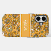Coques Case-Mate iPhone Fleur jaune moutarde Rétro 1970 (Verso (horizontal))