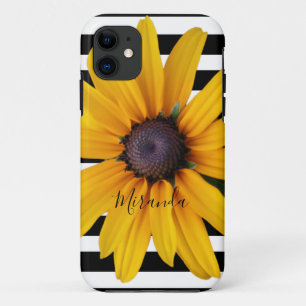 Case-Mate iPhone Case Fleur jaune Noir Blancs Nom