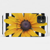 Coques Case-Mate iPhone Fleur jaune Noir Blancs Nom (Dos (Horizontal))
