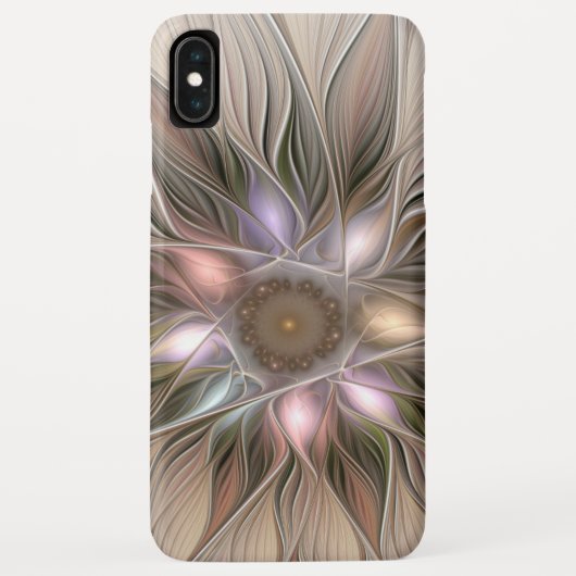 Coques Case-Mate iPhone Fleur joyeuse abstraite beige marron floral fracta (Dos)