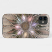 Coques Case-Mate iPhone Fleur joyeuse abstraite beige marron floral fracta (Dos (Horizontal))