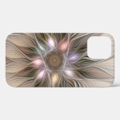 Coques Case-Mate iPhone Fleur joyeuse abstraite beige marron floral fracta (Verso (horizontal))