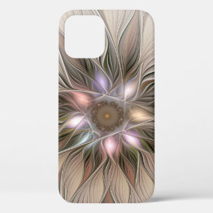 Case-Mate iPhone Case Fleur joyeuse abstraite beige marron floral fracta